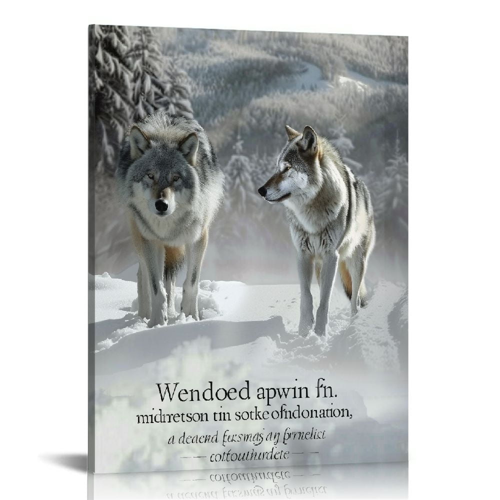 Nawypu Wolf Wall Art Canvas Framed Motivational Quotes Wolf Pictures
