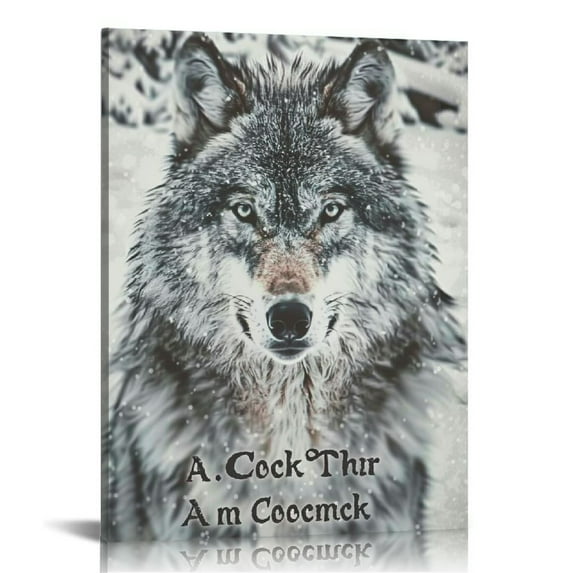 Nawypu Wolf Wall Art Wolf Pictures Wall Decor Inspirational Wolf Poster Canvas Prints Paintings Home Office Decorations for Bathroom Kitchen Bedroom Living Room Framed
