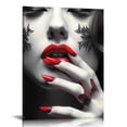 thumbnail image 1 of Nawypu - Woman Wall Art for Bedroom Decor Red Love Lips and Nails Pictures Prints on Canvas Elegant Makeup and Manicure Poster for Home Spa Salon Wall Decoration Ready to Hang, 1 of 4