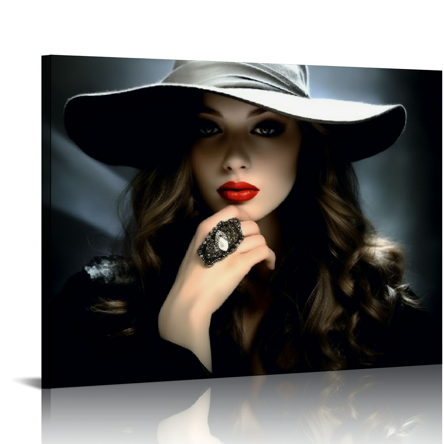 Nawypu Women's Red Lips Sexy Poster Modern Canvas Wall Art Decor ...