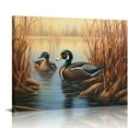 thumbnail image 1 of Nawypu Wood Ducks Canvas Wall Art, 1 of 4
