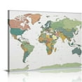 thumbnail image 1 of Nawypu  World Map Wall Art of The World Canvas Wall Decor Poster Framed Stretched Green Map Canvas Wall Art for Living Room Bedroom Office Home Decoration Large Size Ready To Hang, 1 of 4
