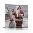 thumbnail image 1 of Nawypu Canvas Paintings for Home Decorations Joyful Santa with Snowman in in Winter Snow Abstract Wall Art for Dining Living Room Kitchen Decor -, 1 of 4