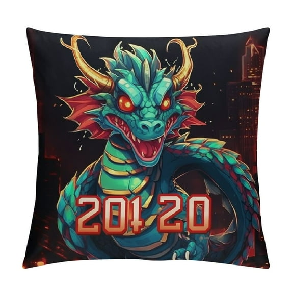 Nawypu Year of the Dragon 2024 Chinese New Year Dragon Lovers Throw Pillow