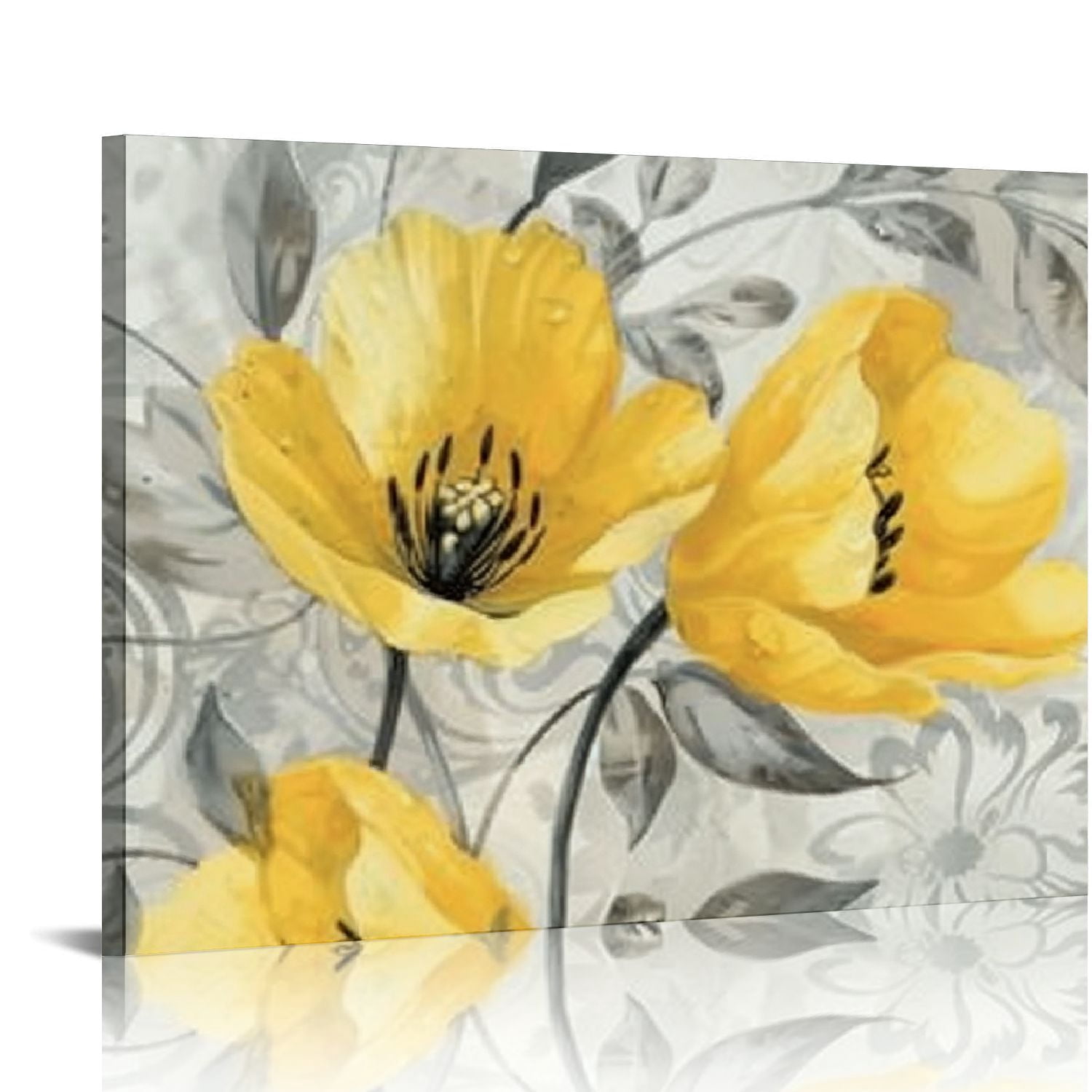 Nawypu Yellow Flower Wall Art Canvas Flowers Wall Decor for Bathroom ...
