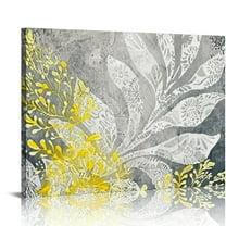 Nawypu Yellow Gray Wall Art Decor Modern Abstract Artwork Canvas Painting Prints Pictures Home Decor for Living Room Dining Room Bedroom Ready to Hang