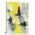 thumbnail image 1 of Nawypu  Yellow Wall Decor Gray Canvas Pictures Wall Art Abstract Paintings Black White Large Framed Artwork for Bedroom Living Room Kitchen Office Bathroom Decorations, 1 of 5