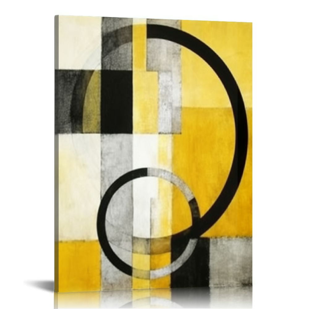 Abstract Circle Canvas Wall Art – Blue And White Modern Print, 24x48 Inches, Ready To Hang For Living Room, Bedroom, Or Apartment