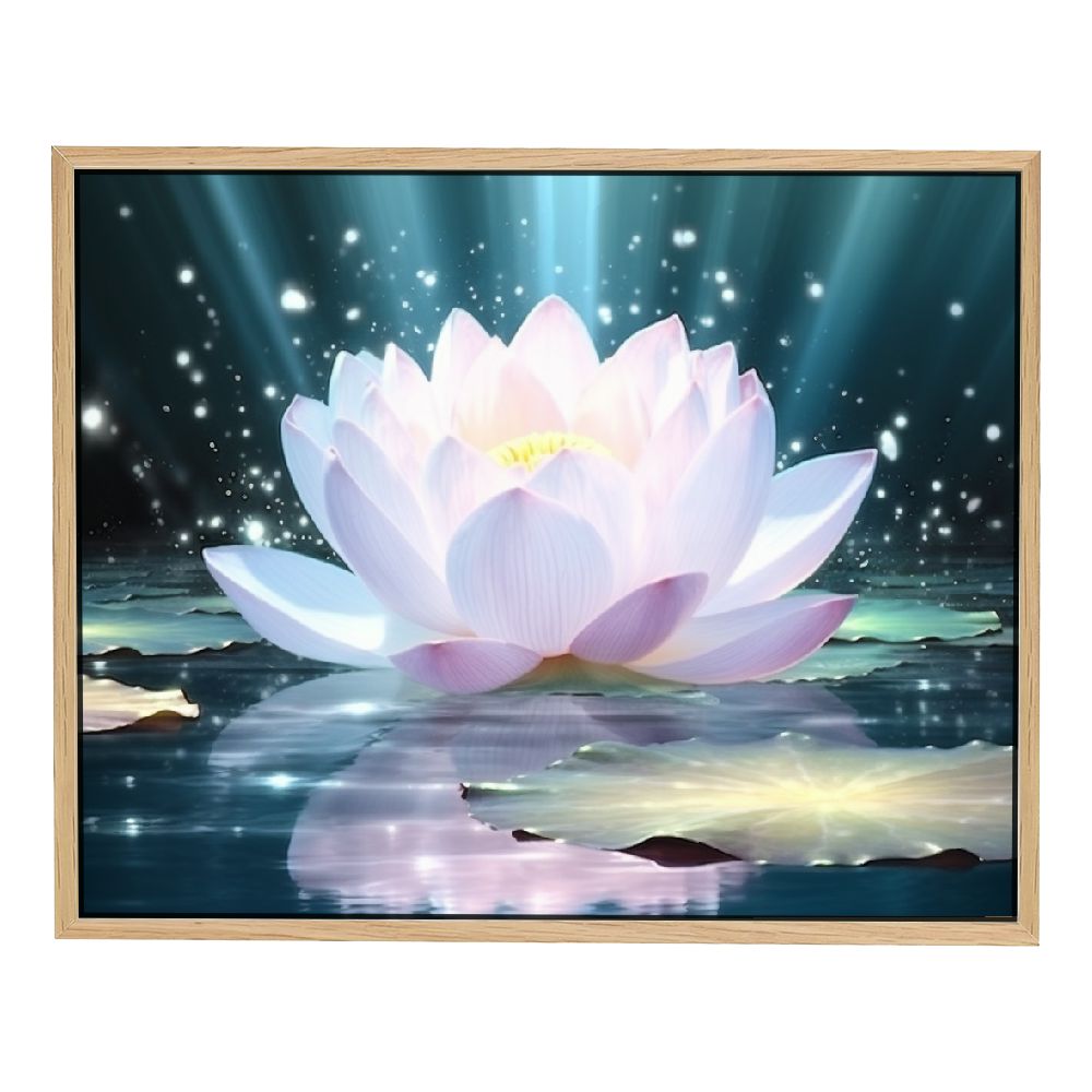 Nawypu Zen Canvas Wall Art Pink Lotus Flower Bloom in Water Picture ...