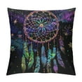 thumbnail image 1 of Nawypu &nbsp;Dreamcatcher Pillow Cases Colorful Vibrant Feathers Mystic Symbols Black Pillow Sham Throw Pillow Covers One Side Printing Standard, 1 of 5