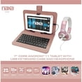 thumbnail image 1 of Naxa  1.6 GHz Quad Core Processor 2GB Ram 32GB Storage Android 11 Tablet with 7 in. HD TN Screen USB Keyboard Case & Headphone, Rose Gold, 1 of 1