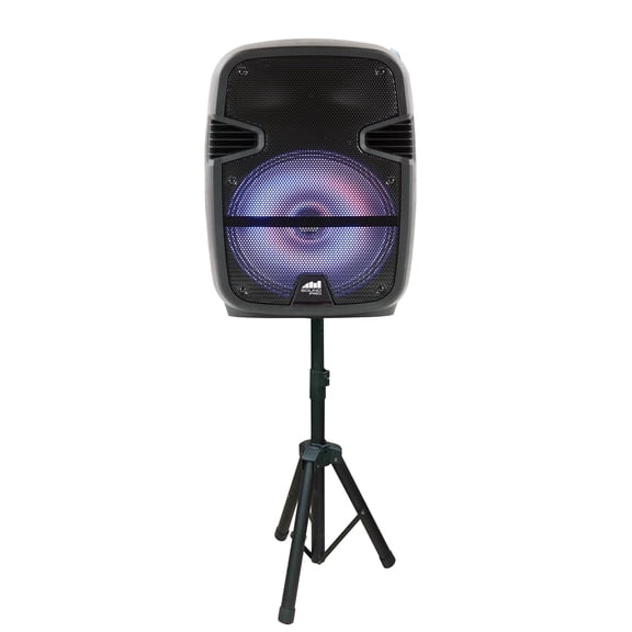Naxa Electronics NDS-1218D Dual Bluetooth True Wireless Sync Party Speakers with Disco Light Combo, 12-inch, Black