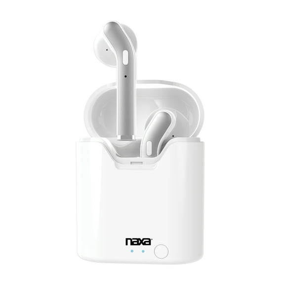 Naxa Electronics NE-979 True Wireless Earphones with Charging Battery Case, White