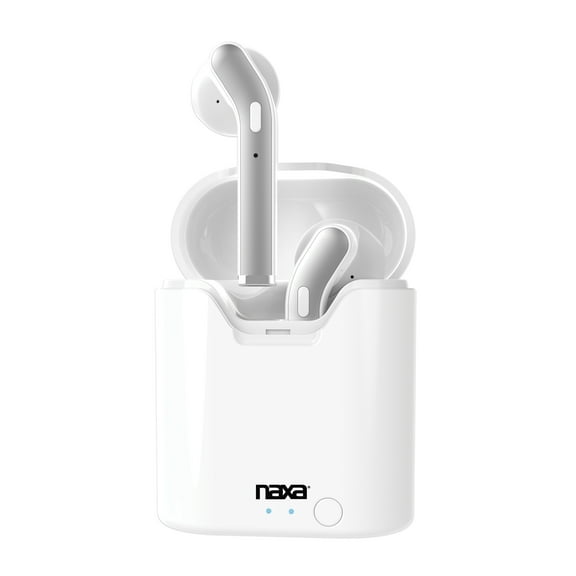 Naxa Electronics NE-979 True Wireless Earphones with Charging Battery Case, White