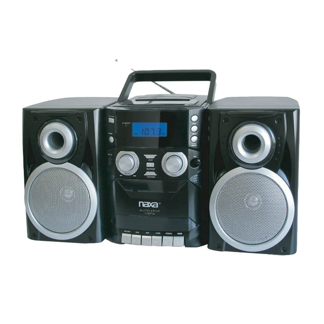 Naxa Electronics NPB-426 Portable CD Player with AM/FM Stereo Radio, Cassette Player/Recorder and Twin Detachable Speakers