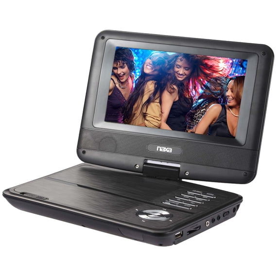 Naxa Electronics NPD-703 7-Inch TFT LCD Swivel Screen Portable DVD Player - Black lacquer