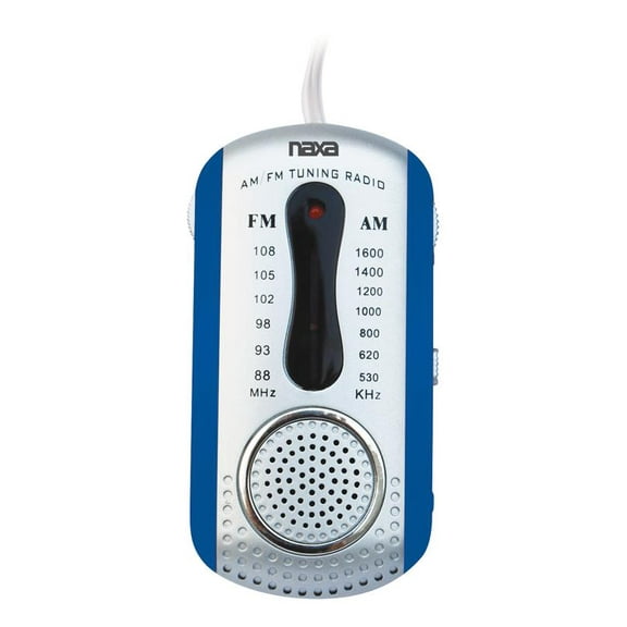 Naxa Electronics NR-721 AM/FM Mini Pocket Radio with Built-In Speaker, Blue