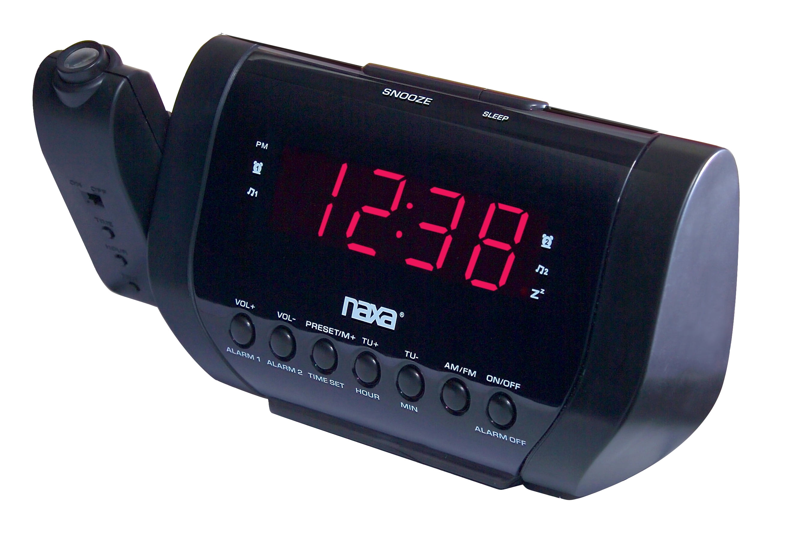 Naxa Electronics NRC-173 Projection Dual Alarm Clock Radio
