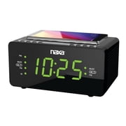 Naxa Electronics NRC-191 Dual Alarm Clock with Qi Wireless Charging Function