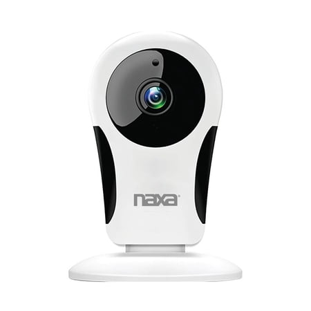 Naxa Electronics NSH-3001 Wi-Fi Smart Camera with 24/7 HD Recording, 105° Viewing Angle, Remote Operation, Video Tuning, Night Vision, Real-Time Activity and Alerts, Time Scheduling, White and Black
