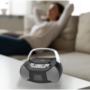 Naxa Electronics NPB-268 Portable CD/Cassette Boombox (Silver/Black)