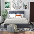 thumbnail image 1 of Naxime 4-Drawer Fabric Platform Bed, Queen, Gray, 1 of 7