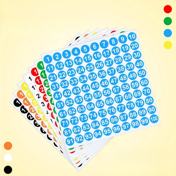 Naxoaeo 1 inch 1-100 Number Stickers Sheet, Self Adhesive Vinyl Number Labels for Mailbox Calendar Scrapbook Organizing, 1 Sheet, Gift