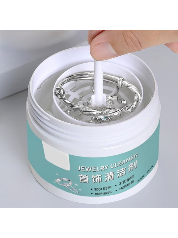200ml Jewelry Cleaner, Silver Gold Tarnish Remover, Gentle Non-Abrasive Fine Jewelry Cleaning Solution, Ring Bracelet Necklace Cleaner, Instant Dip Polish, Restores Shine