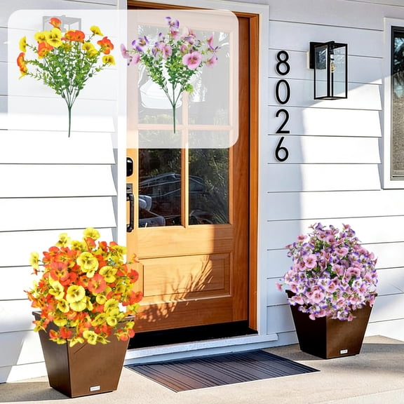 Naxoaeo Artificial Flower Bouquet Set of 2, 13.7 Inch Realistic PE Plastic Fake Flowers, Lifelike Simulation Tulips, No Fade Faux Plant Stems for Home Living Room Wedding Centerpiece Decor