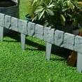 thumbnail image 1 of Naxoaeo Clearance 10PCS Plastic Garden Edging Stone-Look Border-Decorative Flower Bed Fence for Landscaping, Set of 10 Terracotta Interlocking Lawn Stakes by Pure Garden, 1 of 3