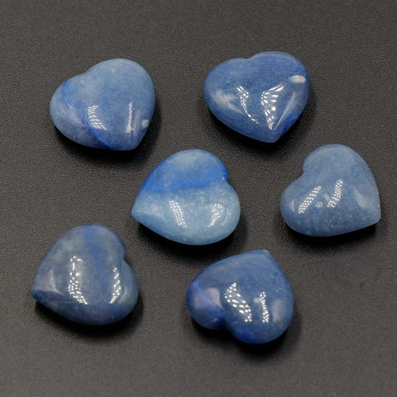 Naxoaeo 20mm Natural Heart Shaped Stones Crystals and Gemstones Worry Stones Bulk Love Crystals Set Heart Shaped Rocks Heart Pocket Palm Stone for Stress Balancing Home Decoration