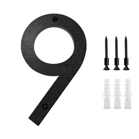 Naxoaeo 5 Inch Floating House Number 0-9, Black Modern Outdoor Address Sign for Yard Street and Mailbox, Solid Address Numbers and Letters with Exquisite Drawing Process