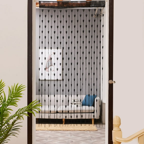 Naxoaeo Clearance Acrylic Beaded Door Curtain Home Décor Tassel Room Divider Curtain (100cm by 195cm/19.68 by 78.74in, Heart )