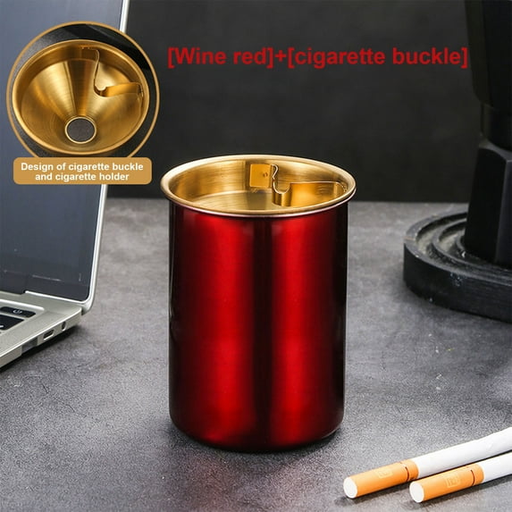 Naxoaeo Clearance Ashtray for Outside, Ashtray with Lid Smell Proof, Deluxe Round Stainless Steel Cigarette Ashtray Ash Holder for Home,Hotel,Restaurant,Indoor,Outdoor