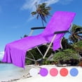 thumbnail image 1 of Naxoaeo Beach Chair Towel Chaise Lounge Cover with Pockets Pool Chair Towel for Outdoor Patio Garden, Soft Cotton Towel with Pocket Holder for Beach Pool Outdoor Chair, 1 of 8