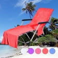 thumbnail image 1 of Naxoaeo Beach Chair Towel Chaise Lounge Cover with Pockets Pool Chair Towel for Outdoor Patio Garden, Soft Cotton Towel with Pocket Holder for Beach Pool Outdoor Chair, 1 of 8