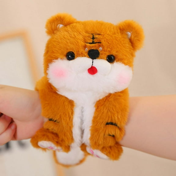 Naxoaeo Christmas Stuffed Animal Slap Bracelets Plush Animal Snap Bracelets Cute Wrist Slap Band Toy Wrist Animals Wrist Pets Slap Bracelet Wrist Toy for Birthday Gifts