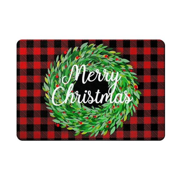 Naxoaeo Christmas area Rug Merry Christmas Indoor Carpet for Xmas Non-Slip Festive Christmas Throw Carpet Holiday Decoration Washable Xmas Rug for Fireplace Kitchen Living Room Bedroom