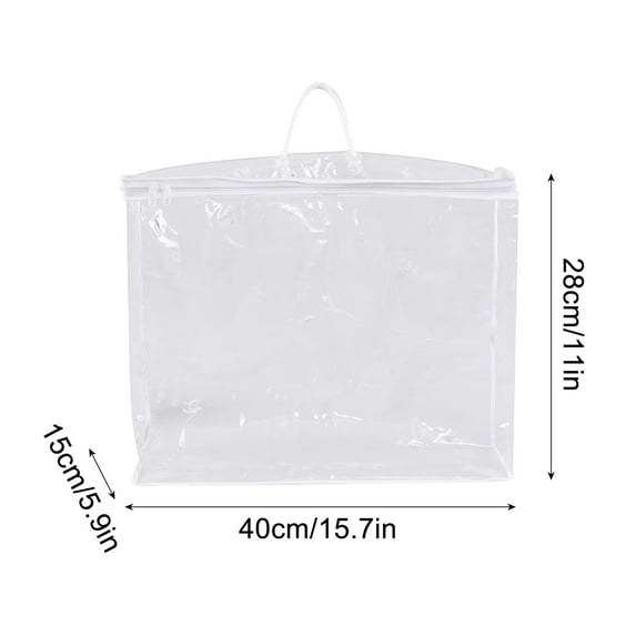 Naxoaeo Clearance Clear PVC Zippered Sweater Storage Bags with Zipper Plastic Sheet Organizer and Storage for Clothing Blankets Sheet Linen Bed Pillow Cube Organizer