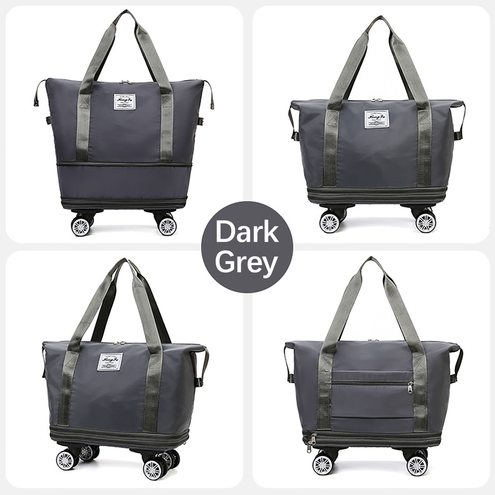 Naxoaeo Foldable Travel Bag Expandable,Rolling Duffle Bag with Wheels,Weekender Travel Bag with Detachable Rolling Wheels for Women and Men,Travel Tote Duffel Bag,Suit Weekend