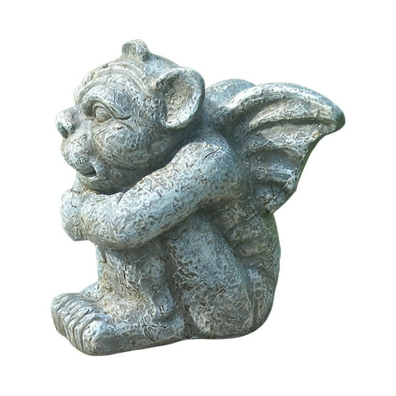 Naxoaeo Gargoyle Sculpture Statue,Gothic Stone Decor Statue,Outdoor Patio Yard Lawn Porch Decor, Gothic Sculpture Ornament