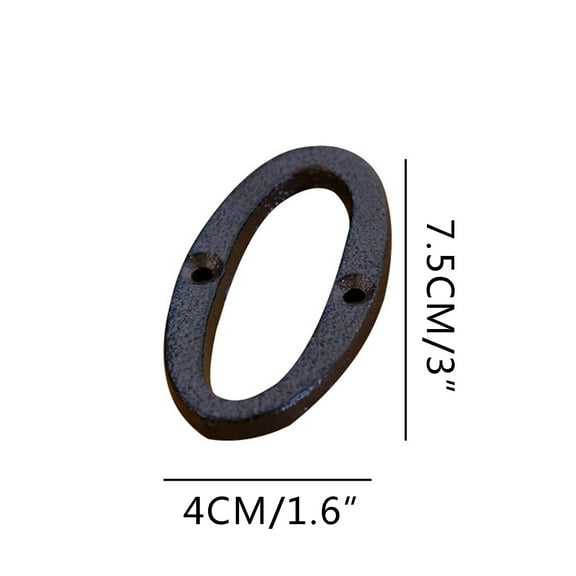 Naxoaeo High House Numbers-Unique Solid Hammered Style Cast Iron Home Address Numbers/Mailbox Numbers/Black（2.8x2.4 Inch）