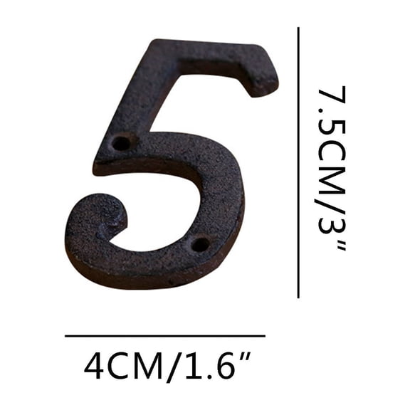 Naxoaeo High House Numbers-Unique Solid Hammered Style Cast Iron Home Address Numbers/Mailbox Numbers/Black（2.8x2.4 Inch）