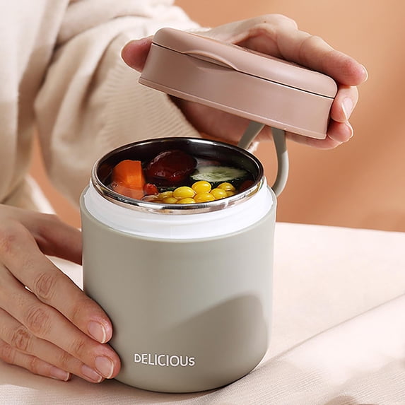 Naxoaeo New 304 Stainless Steel Vacuum Insulated thermos Food Jar | thermos for Hot Food and Cold Food, Wide Mouth Leak-Proof Soup thermos for Adults, 10 Hours Hot and 16 Hours Cold