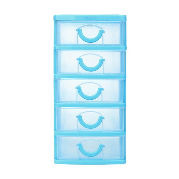 Naxoaeo Small Drawer Organizer Teacher Toolbox Small Organizer with 9 Clear Drawers Plastic Desktop Craft Storage Box for Desk office Classroom Home