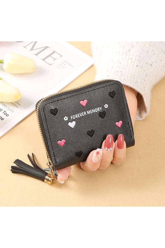 Naxoaeo Small Wallets for Women,Ladies Slim Bifold Credit Card Holder with Zipper Coin Pocket