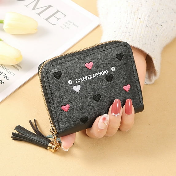Naxoaeo Small Wallets for Women,Ladies Slim Bifold Credit Card Holder with Zipper Coin Pocket