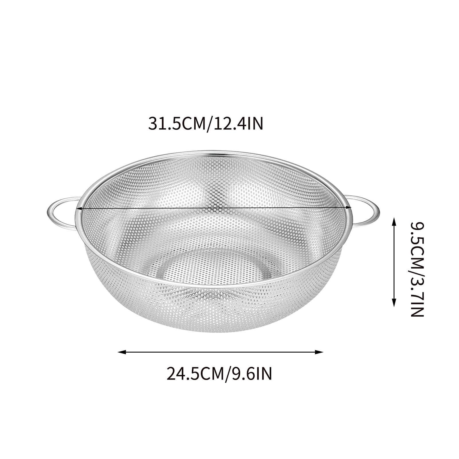 Naxoaeo Stainless Steel Colander with Handle, Large Metal Strainer for ...