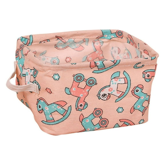 Naxoaeo Stylish Storage Basket Cotton and Linen Fabric Mini Storage Cubes Nursery Storage Baskets with Handles for Shelves & Desks