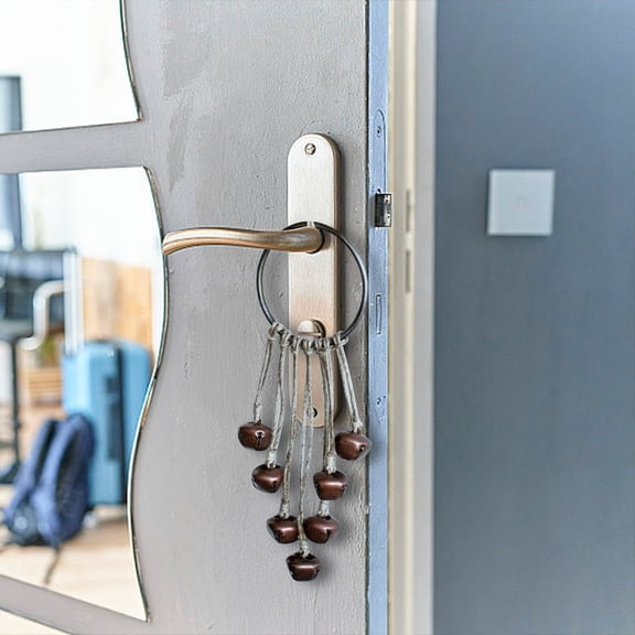 Naxoaeo Vintage Handmade Brass Bells Chime - Rustic Decorative Metal Bells with Jute Hanging Rope for Home Decoration - Ideal for Doors, Living Rooms, Gardens and Wall Hanging Decor